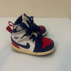 Nike Jordan Kids Red, Navy & White Mid-Top Sneakers